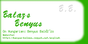 balazs benyus business card
